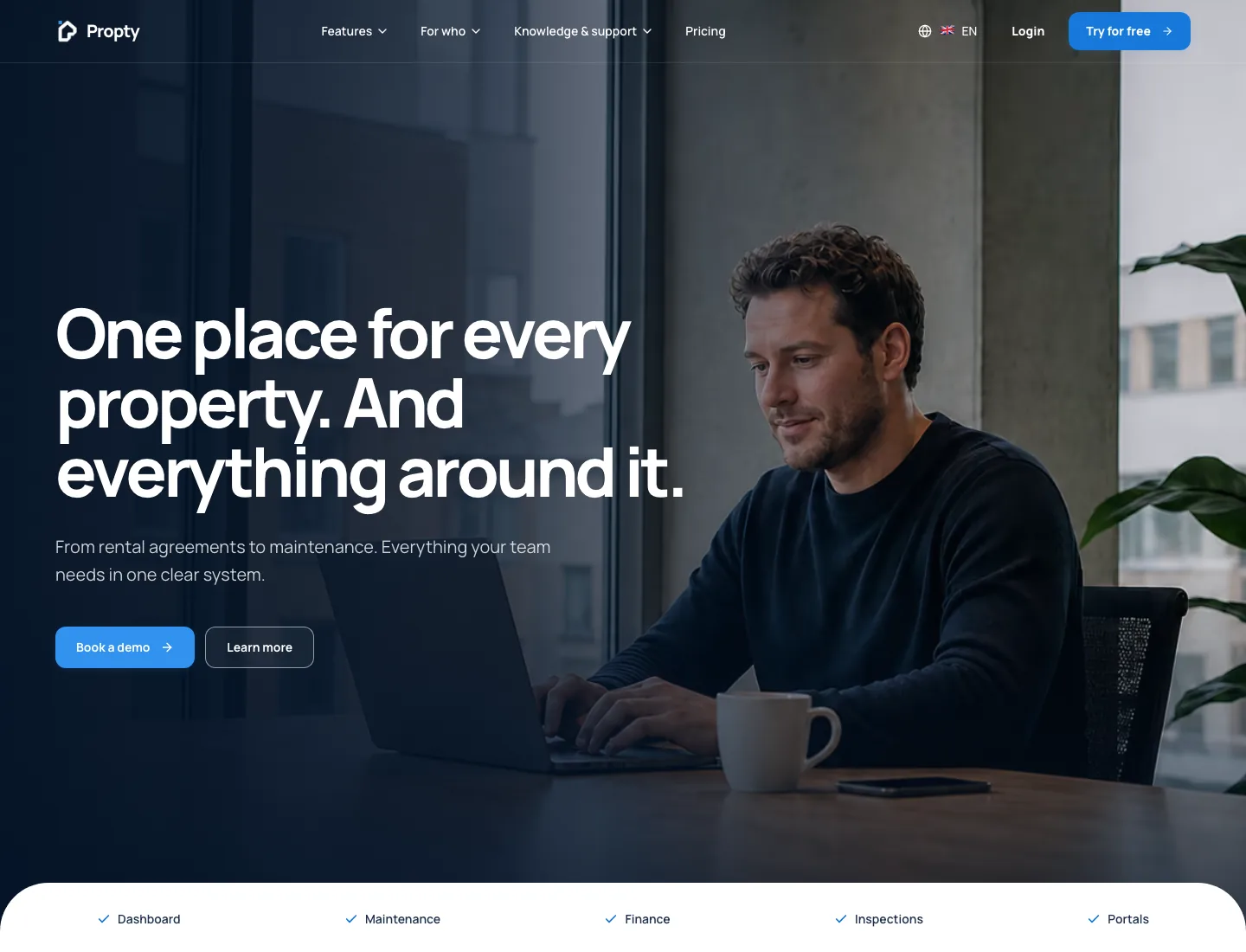 Homepage van Propty